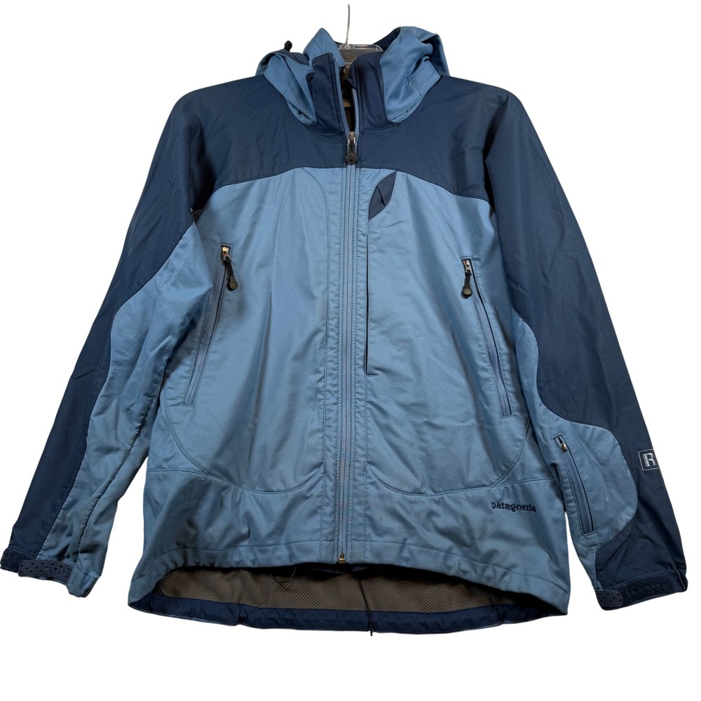 Patagonia Regulator R Softshell Winter Jacket Womens Medium Blue Hooded Full Zip